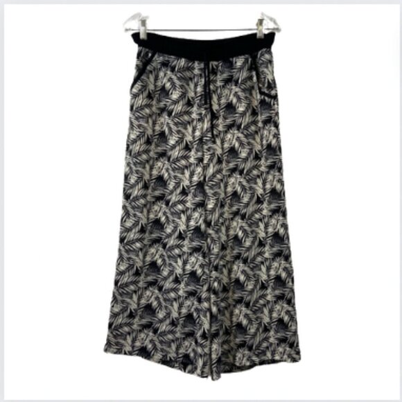 Max Studio Black White Elastic Waist Wide Leg Palazzo Pants, M - Picture 3 of 7